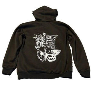Shein Skelton Butterfly Hoodie - Size Medium